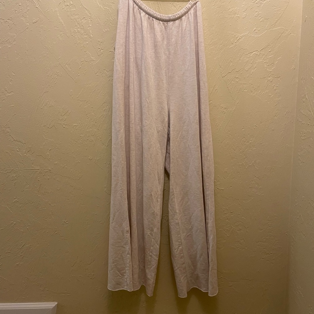Offline Wide-Leg Pull-On Pants in Light Cream